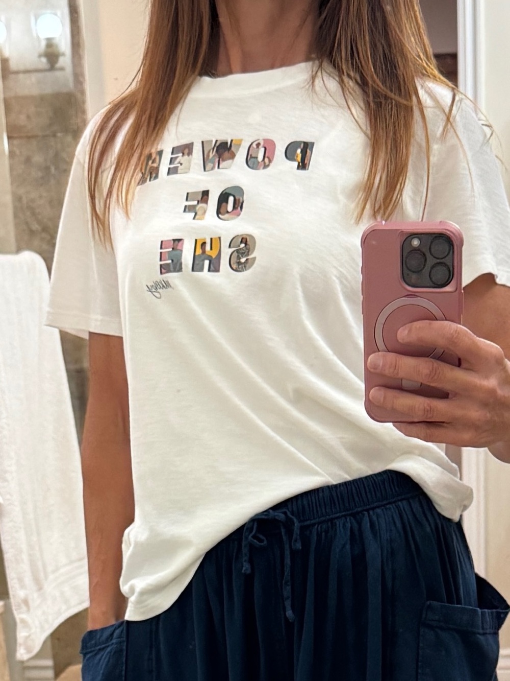 Athleta "Power of She" White Graphic Tee - Picture 3 of 3